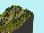 3D-Ansicht Sägewerk und Dorf